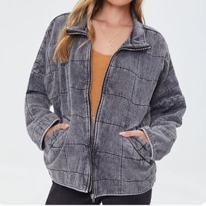 NWT F21 Faded Black Quilted Jacket